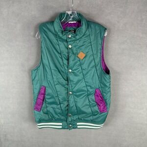 Volcom Green and Purple Puffer Vest